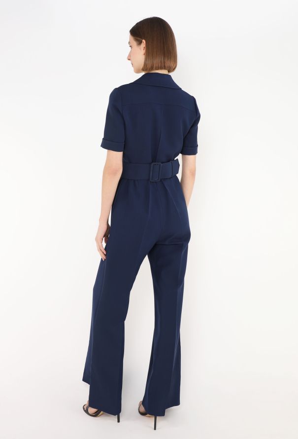 Gucci S/S 2018 Belted 'GG' Jumpsuit Navy - 5