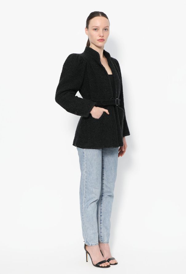 Ossie Clark Rare '70s Belted Bouclé Jacket - 4