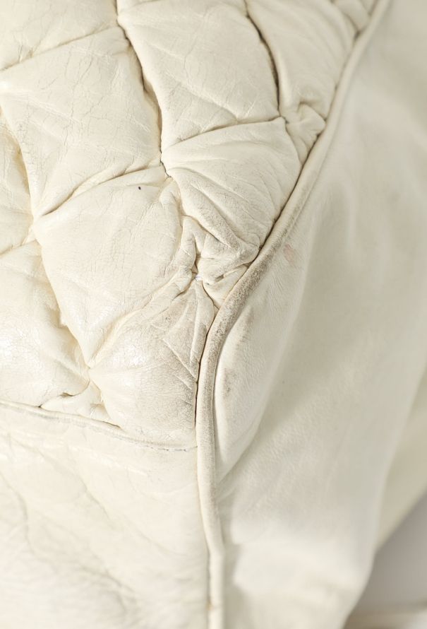 Balenciaga Motocross Quilted Bowling Bag White - 8