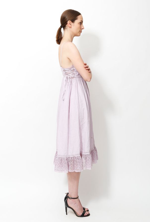 Balenciaga 2004 Flared Eyelet Dress - 3
