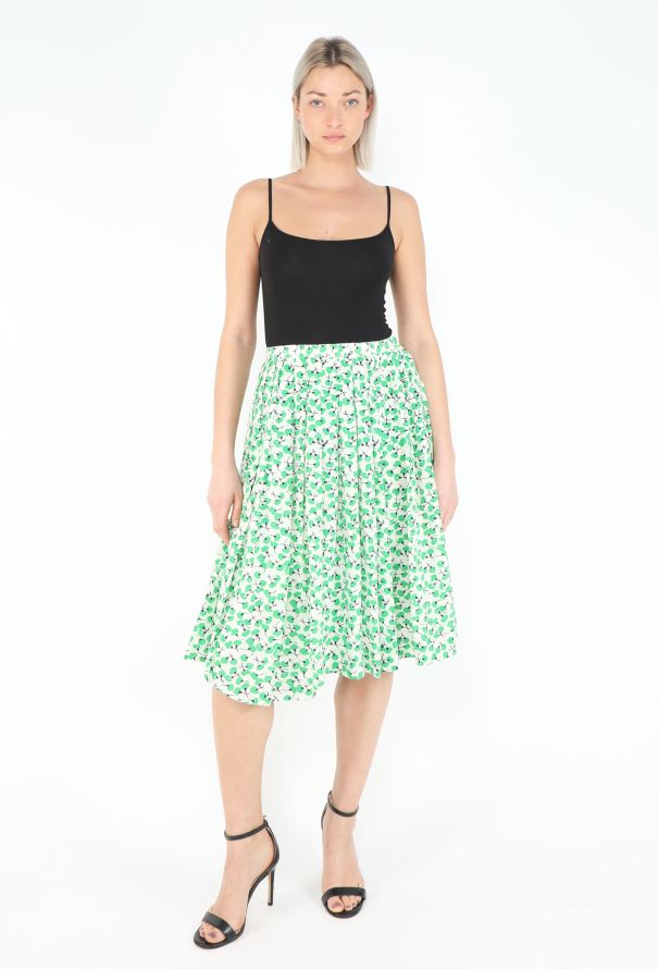 Saint Laurent Late '70s Poppy Pleated Skirt - 1