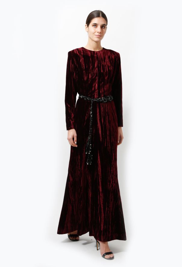 Saint Laurent Vintage Crushed Velvet Gown - 2