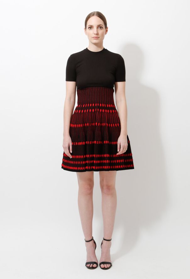 Alaïa Graphic Flared Corset Skirt - 1