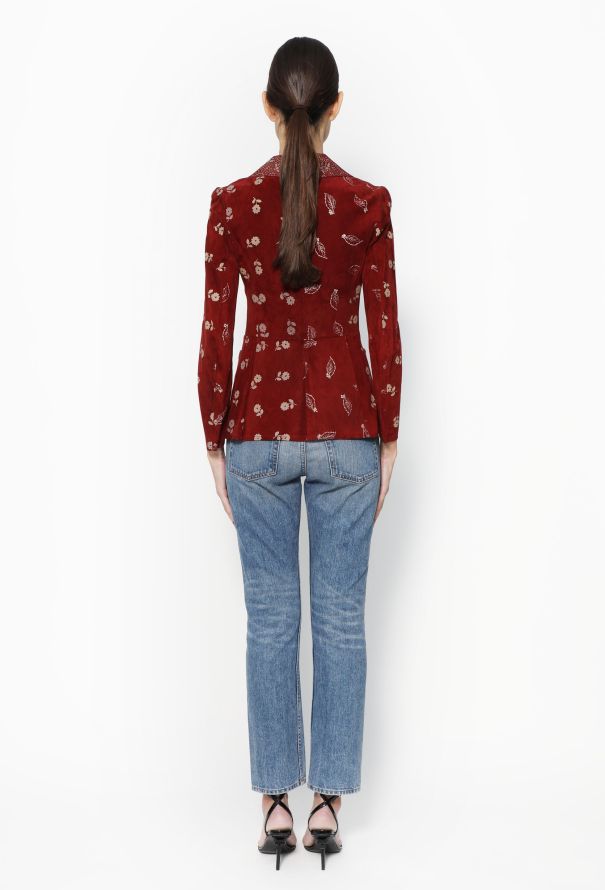 Roberto Cavalli 2002 Floral Suede Jacket - 5