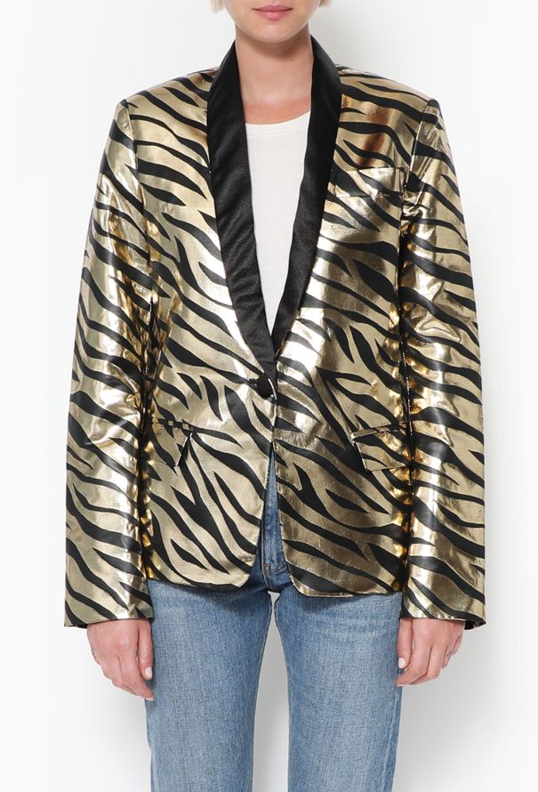 Rodarte S/S 2014 Metallic Smoking Blazer - 1
