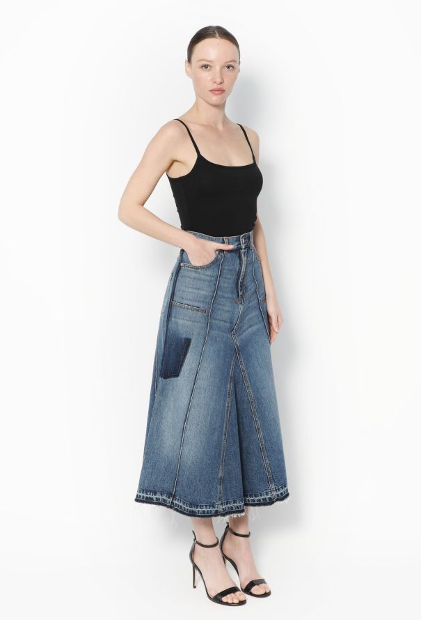 Alexander McQueen F/W 2021 Flared Denim Skirt - 4