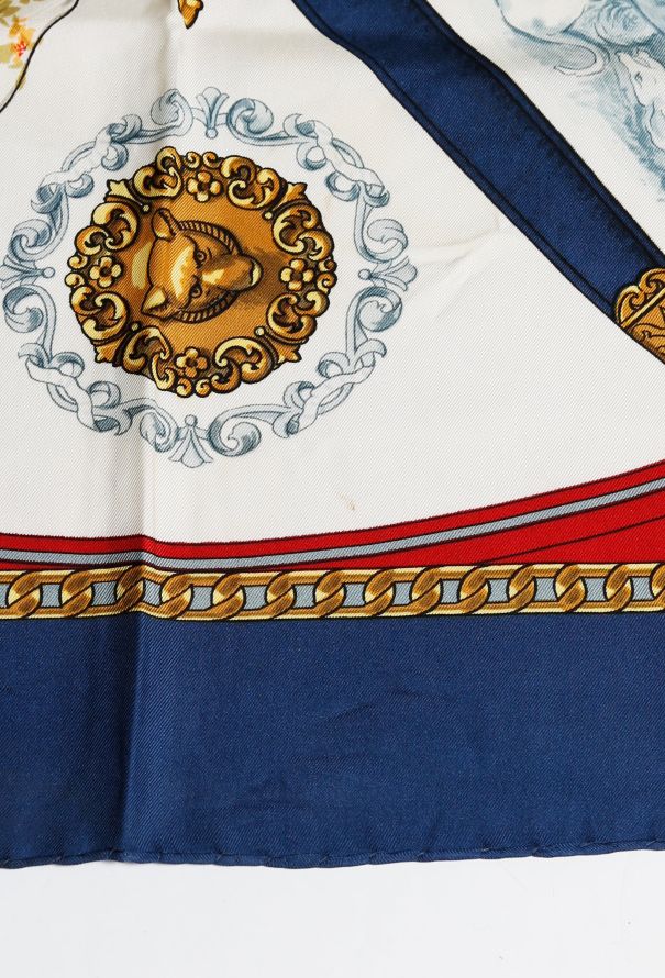 Hermès ‘Armes de Chasse’ Silk Carré 90 – Blue Border - 5