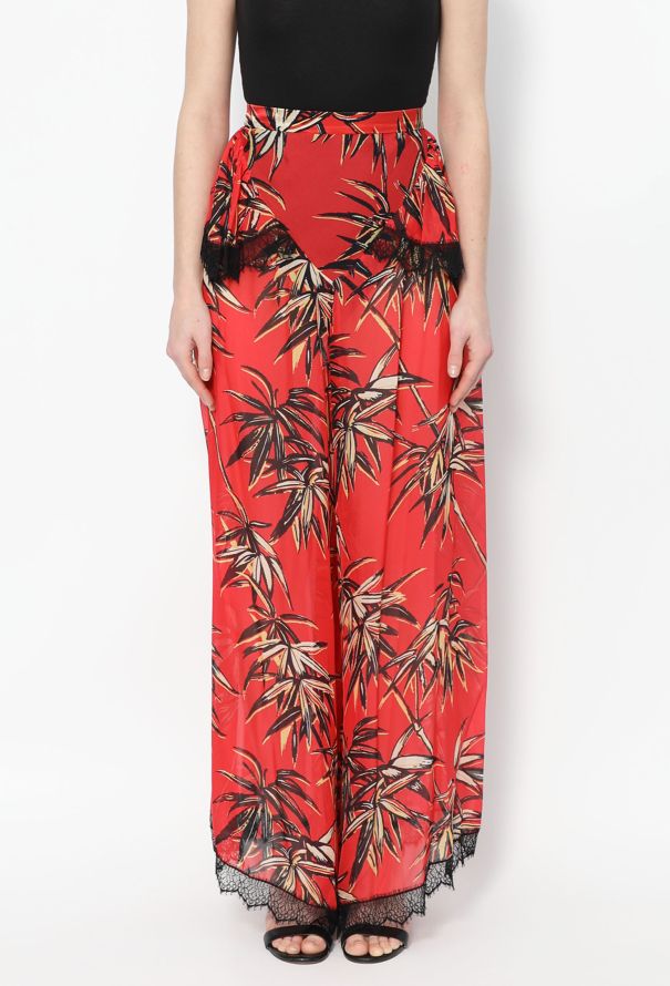 Rodarte S/S 2018 Printed Silk Lace Pants - 3