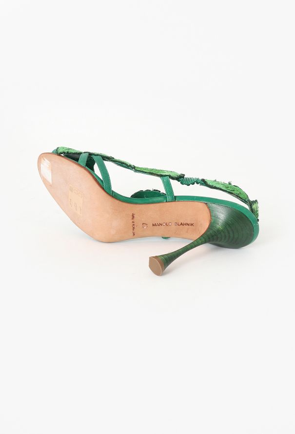 Manolo Blahnik Climatida Leaf Sandals - 5