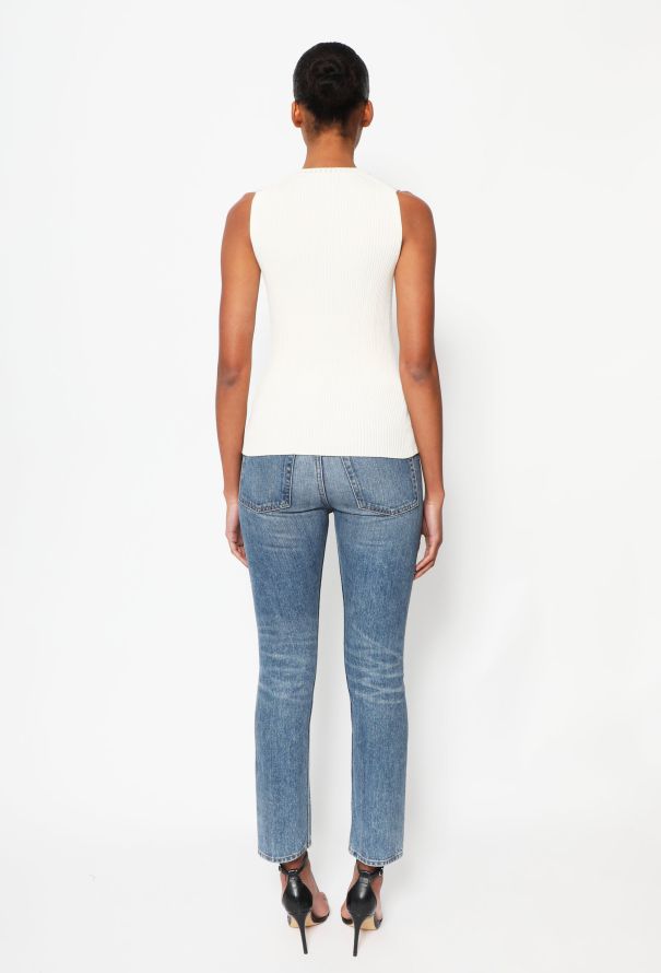 Céline Ribbed Slit Top - 3