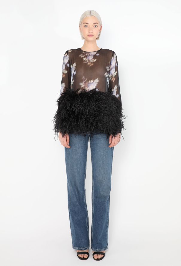 Peter Som F/W 2014 Chiffon Feather Top - 3