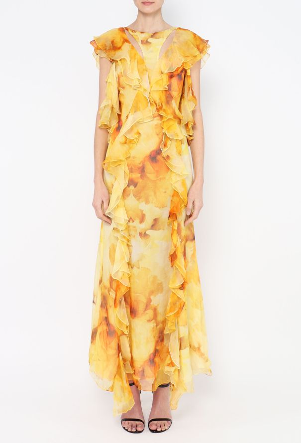 Alexander McQueen S/S 2019 Ruffled Chiffon Gown - 4