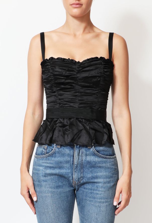 Dolce & Gabbana Ruched Silk Bustier - 1