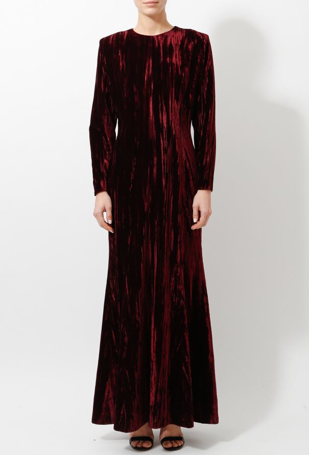 Saint Laurent Vintage Crushed Velvet Gown - 4