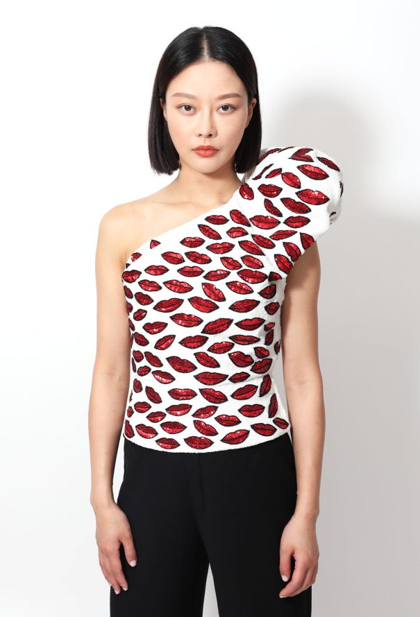 Saint Laurent Iconic S/S 2014 Sequin Lip Top - 5