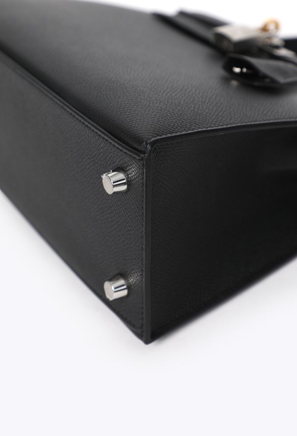 Hermès Black Epsom Kelly Sellier 25 Electrum - 12