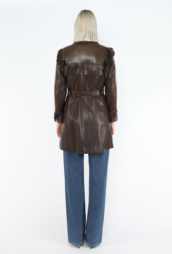 Saint Laurent COLLECTOR 1968 Haute Couture Leather Fringe Coat - 9