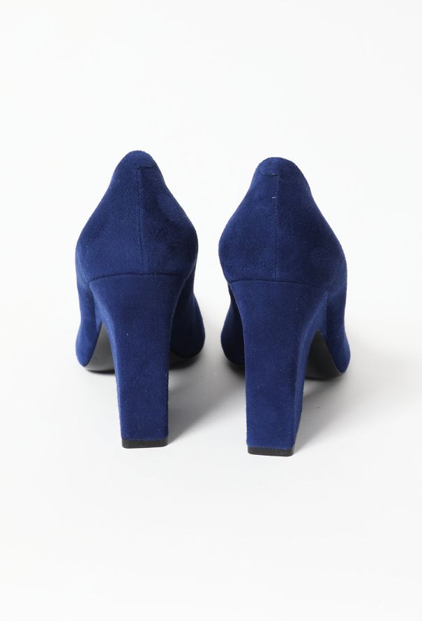 Céline Cobalt Suede Pumps - 4