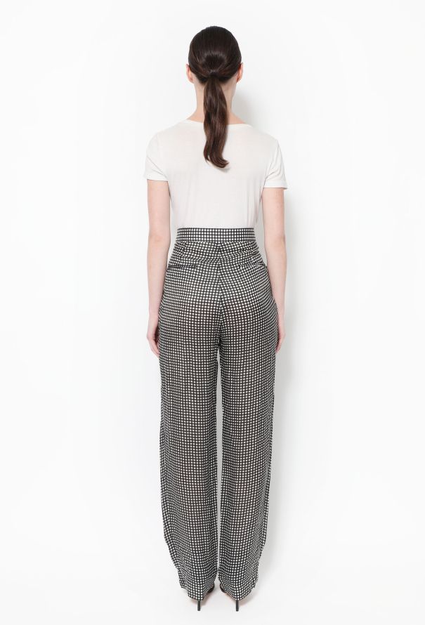 Céline Checkered Wide Leg Pants - 4