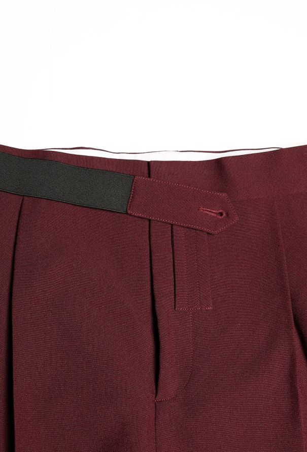 Céline Burgundy Belted Trousers - 5