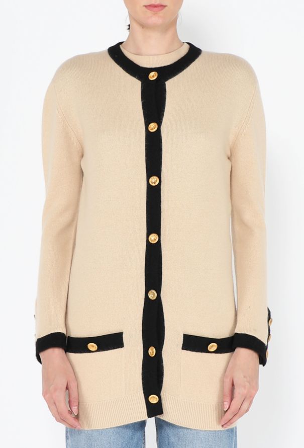 Chanel Bicolor Cashmere Cardigan Set, 1990s - 2