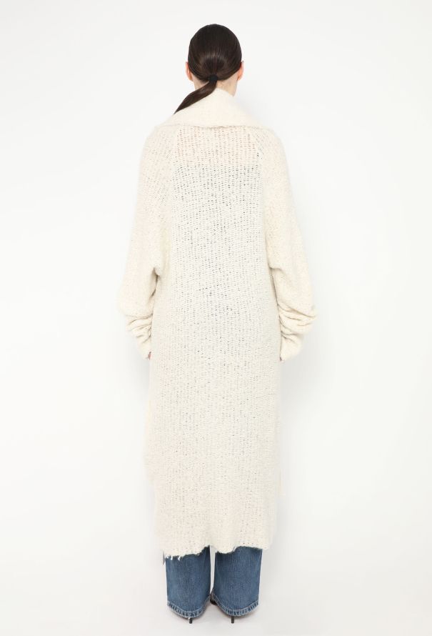 The Elder Statesman Distressed white Cashmere Cardigan - 4