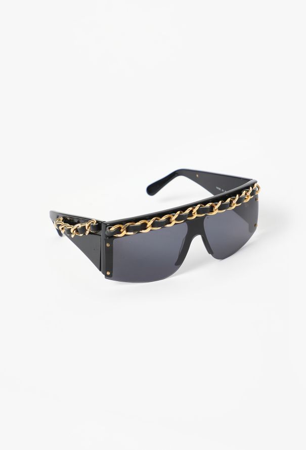 Chanel COLLECTOR F/W 1992 Leather Trim Sunglasses - 3