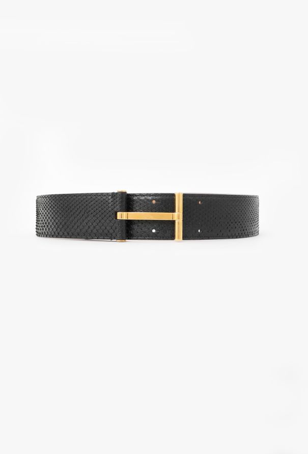Tom Ford Python Leather Emblem Belt - 1