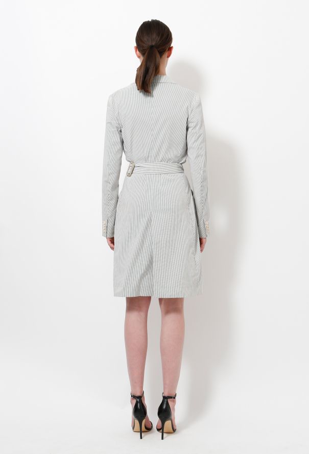 Helmut Lang Vintage Pinstripe Coat Dress - 4