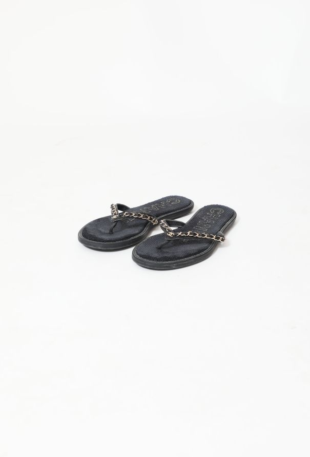 Chanel Chainlink 'CC' Slides - 3