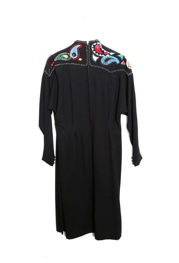 Exquisite Vintage Iconic Emmanuelle Khanh Paisley Embroidered Dress - 9