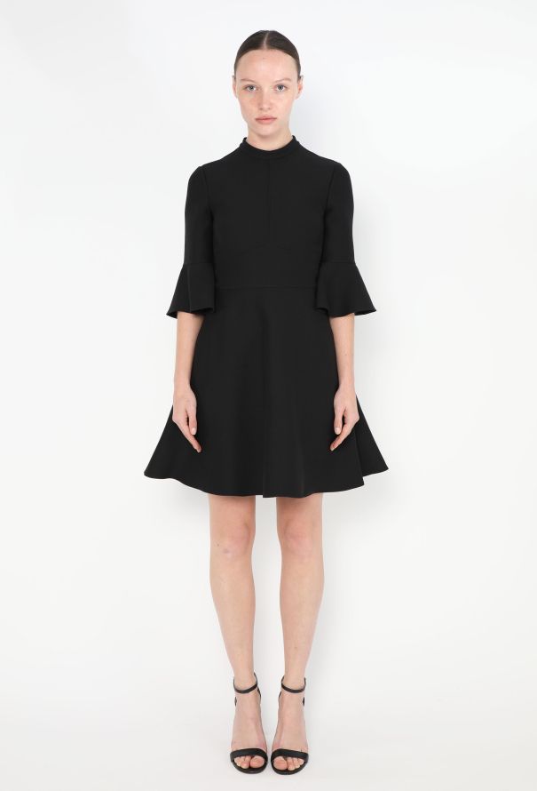 Valentino Crêpe Bell-Sleeve Dress - 2