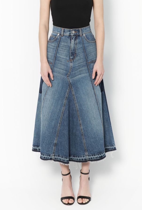 Alexander McQueen F/W 2021 Flared Denim Skirt - 3