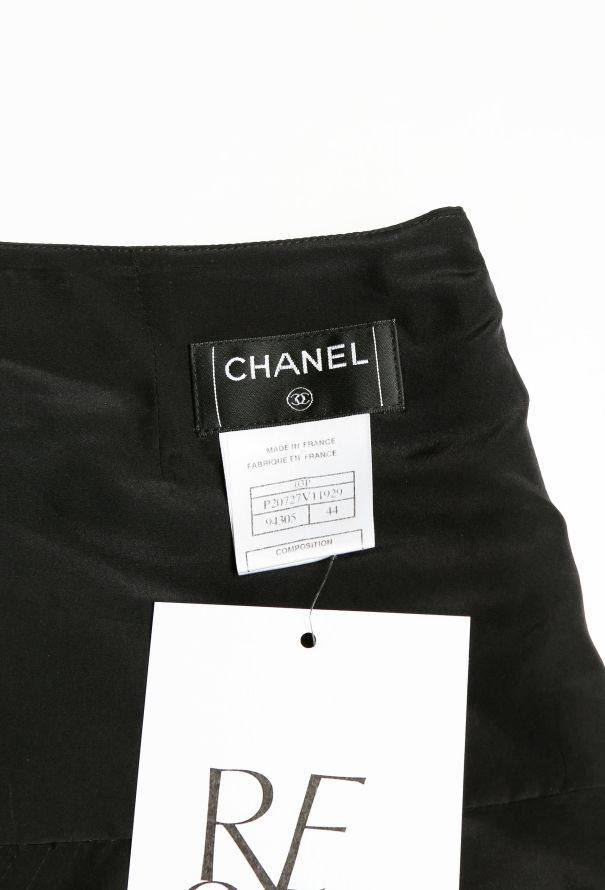 Chanel Black Flared Silk Skirt - 5