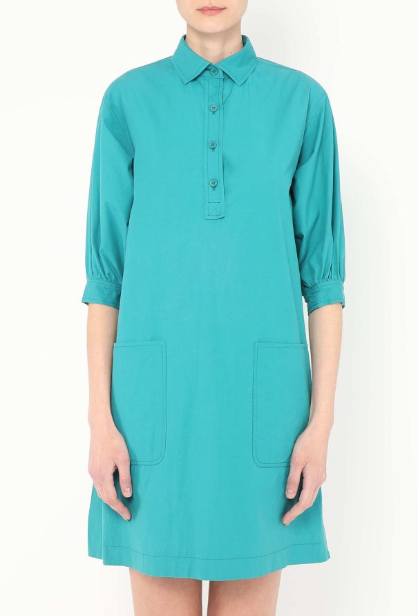 Saint Laurent Vintage Cotton Poplin Shift Dress - 2