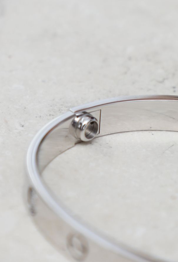 Cartier 18k White Gold Diamond Love Bracelet - 11