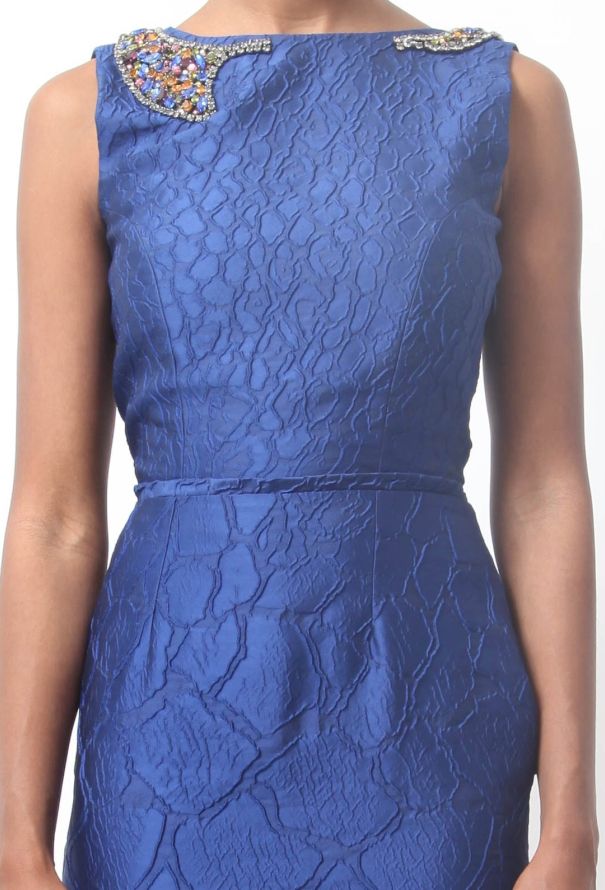 Fendi Royal Blue Jeweled Dress - 4