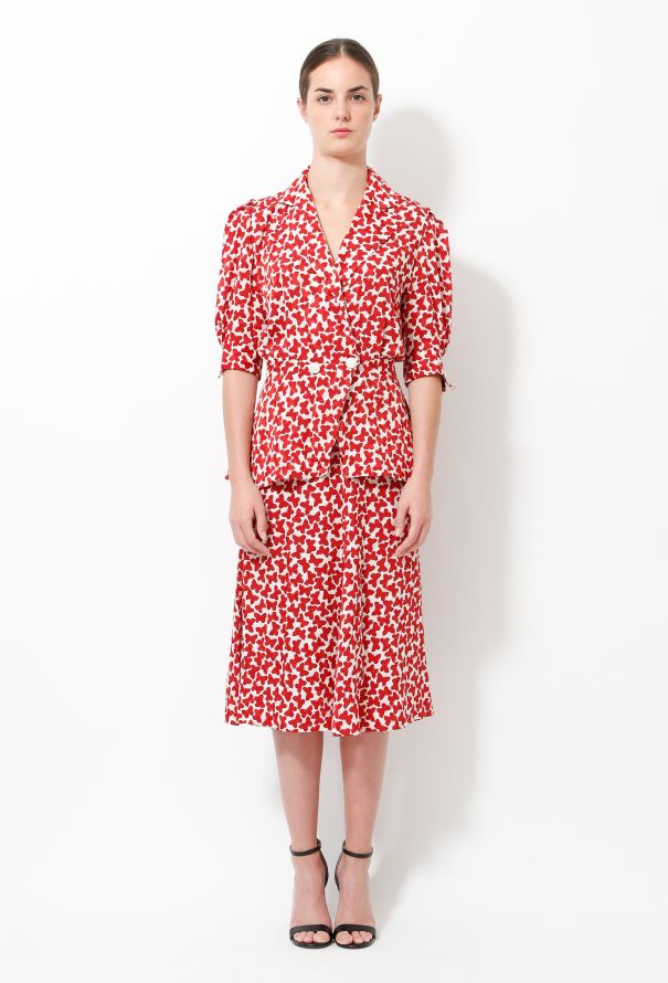 Exquisite Vintage Butterfly Printed Ensemble - 1