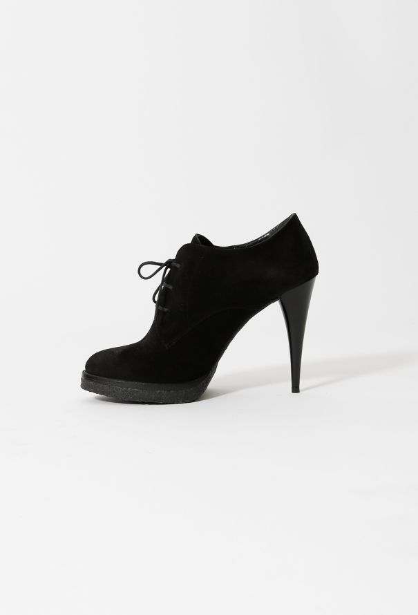 Balenciaga Lace-Up Suede Booties - 6