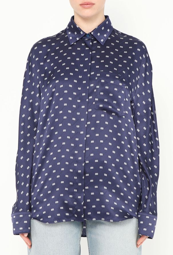 Balenciaga 2017 Silk Logo Blouse - 2