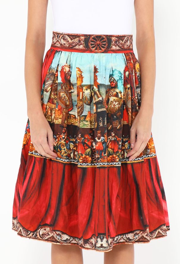 Dolce & Gabbana S/S 2013 Printed Pleated Skirt - 3