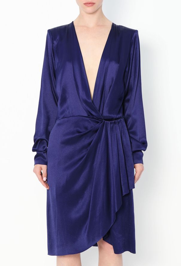 Saint Laurent F/W 1988 Charmeuse Wrap Dress - 3