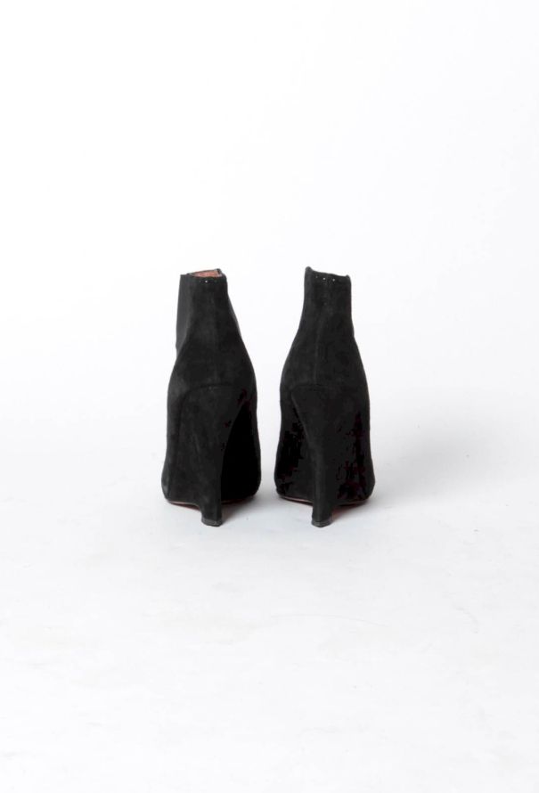 Alaïa Black Suede Wedge Ankle Boots - 4