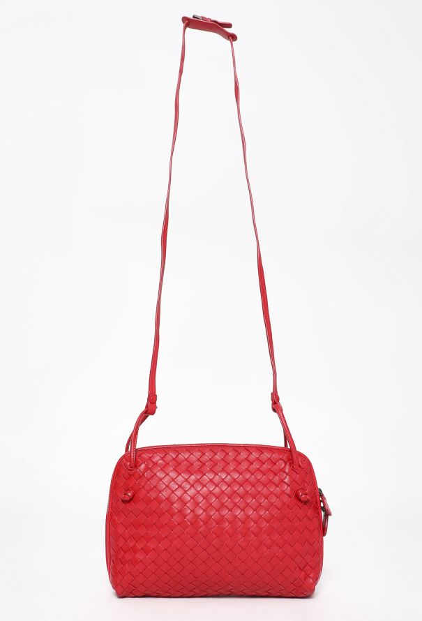 Bottega Veneta Red Intrecciato Nodini Crossbody Bag - 3