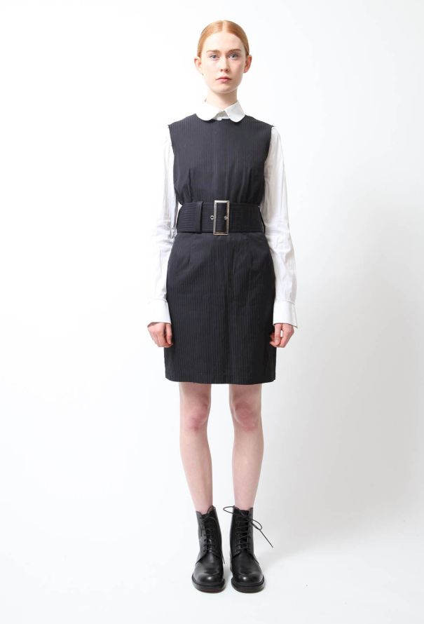 Comme des Garçons Navy Belted Dress - 1