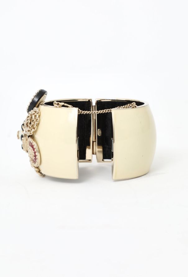 Chanel Embellished 'CC' Pendant Cuff - 7