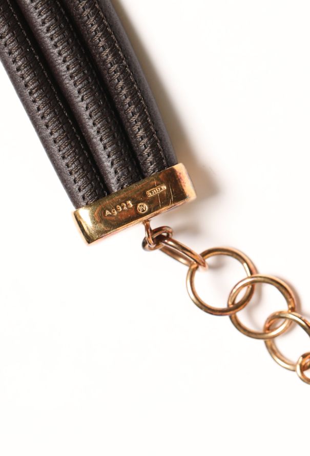 Bottega Veneta F/W 2019 Piped Vermeil Leather Choker - 8