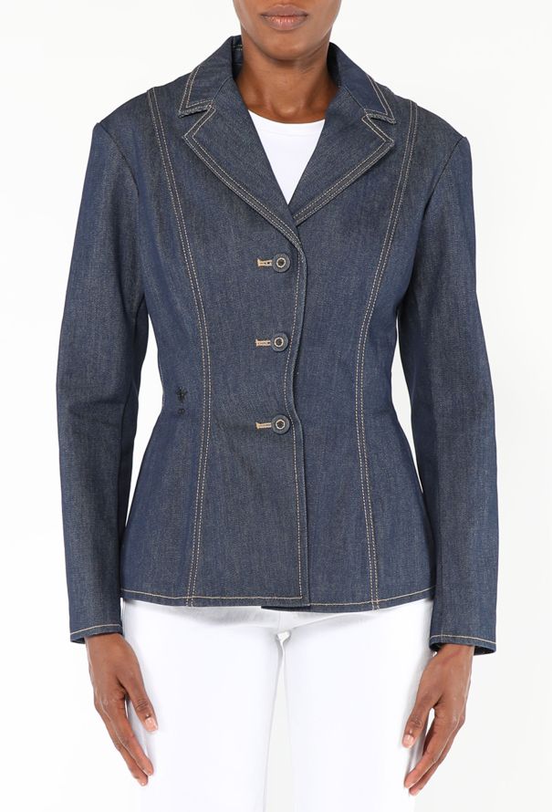 Dior 2022 Cinched Denim Bar Jacket - 1
