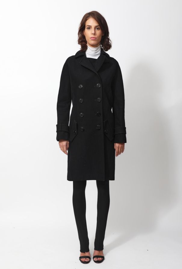 Classic Belted Black Trench Coat - 4
