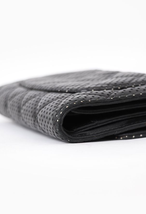 Chanel Black Perforated Flap Wallet - 8
